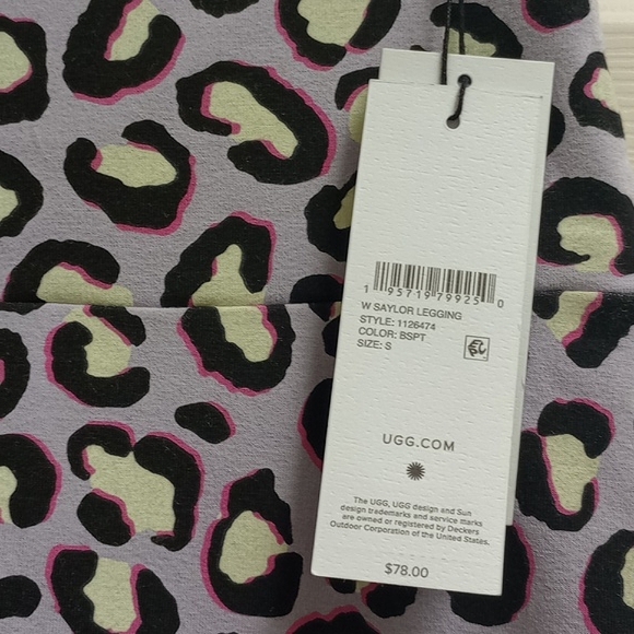 🆕 UGG "W SAYLOR" PURPLE & BLACK ANIMAL PRINT LEGGINGS - Picture 5 of 12